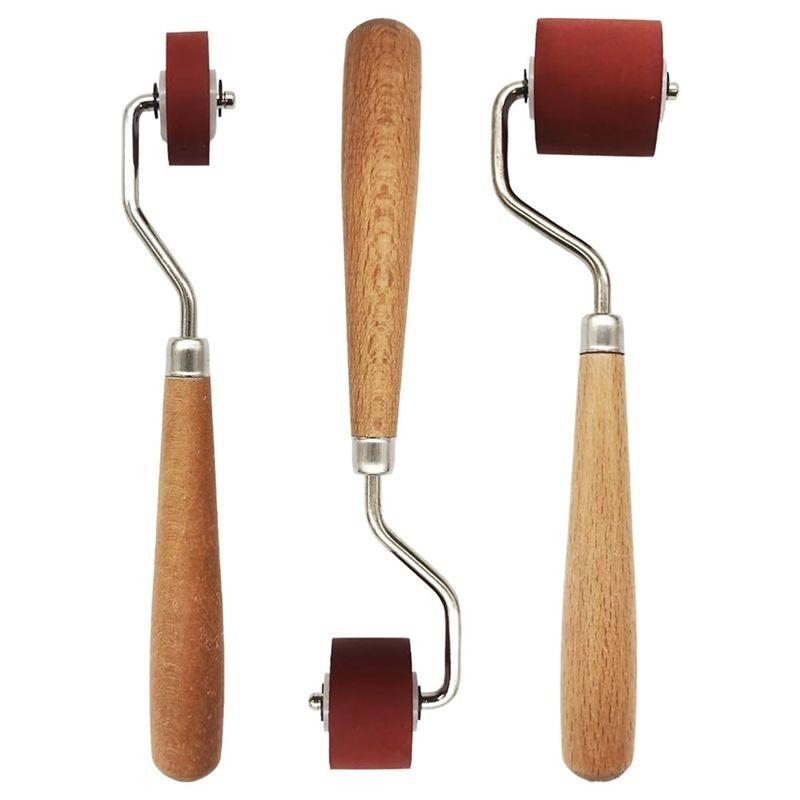 AEE2-3 Pcs Craft Stamping Brayers Brayer Rollers,Rubber Brayer Roller Brayer Ink Roller For Stamping, Printing, Printmaking