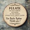 1pc Funny Vintage Round Tin Sign Please Do Not Throw Anything Other Than Toilet Paper Into The Toilet Septic System Plaque