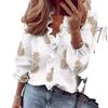2025 Spring/Summer European & American Style Long Sleeve Ruffle Blouse for Women