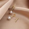 925 Silver Korean Zircon Rhinestone & Pearl Versatile Three-Wear Earrings