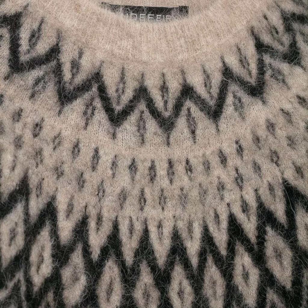 European American Autumn Retro Women's Round Neck Jacquard Knit Sweater