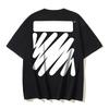 1189 Off-White 2025 Summer New Wave Stripe Pattern Printed Short Sleeved T-shirt for Men and Women
