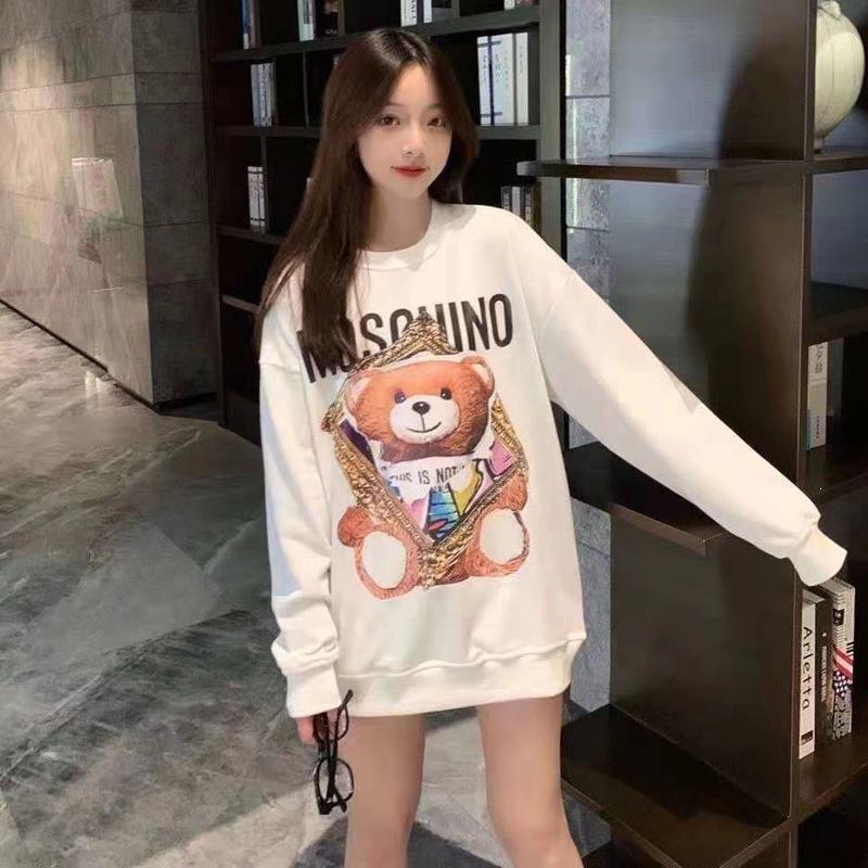 Women's American Cartoon Oversized Sweatshirt - Autumn Winter 2024 Korean Style, High-End, Round Neck.