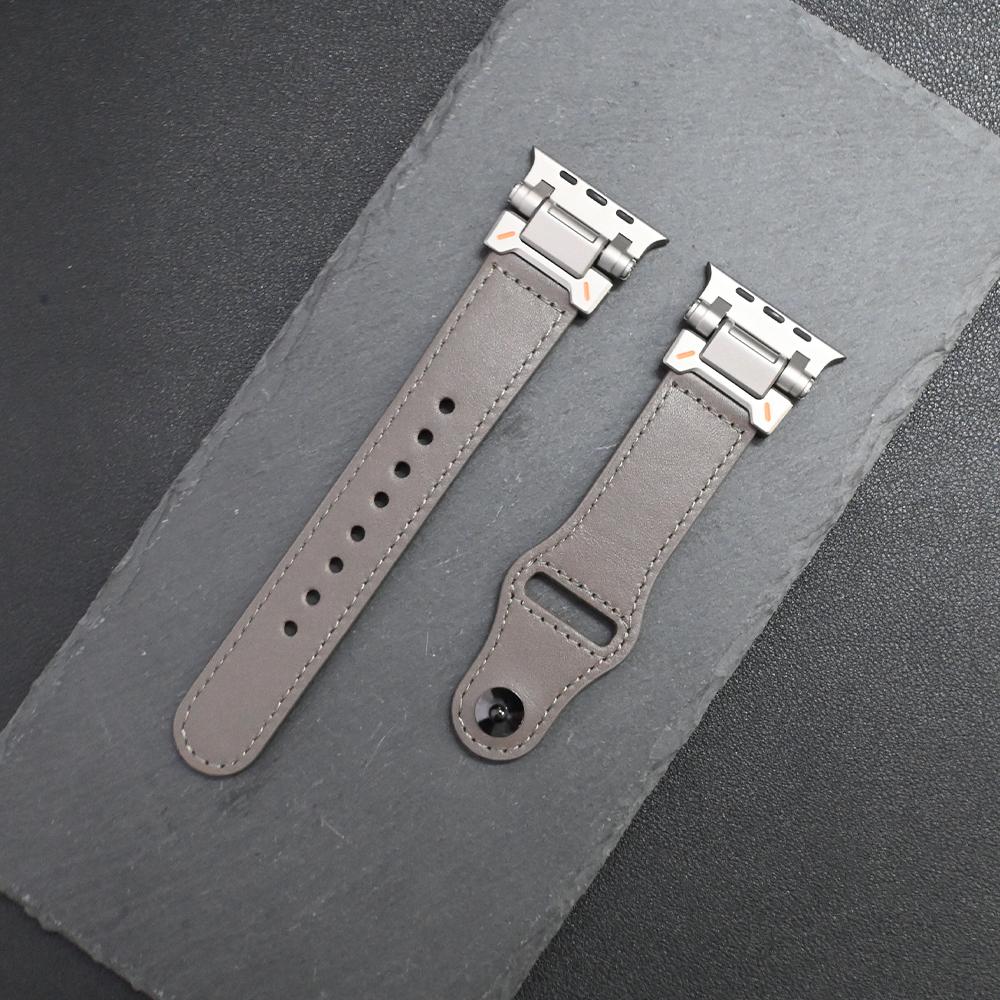 Luxury Leather Strap for Apple Watch Ultra 3 2 49mm 46mm 45mm 44mm Correa Men Loop Bracelet Iwatch Series 11 10 9 8 7 6 5 4 SE 3