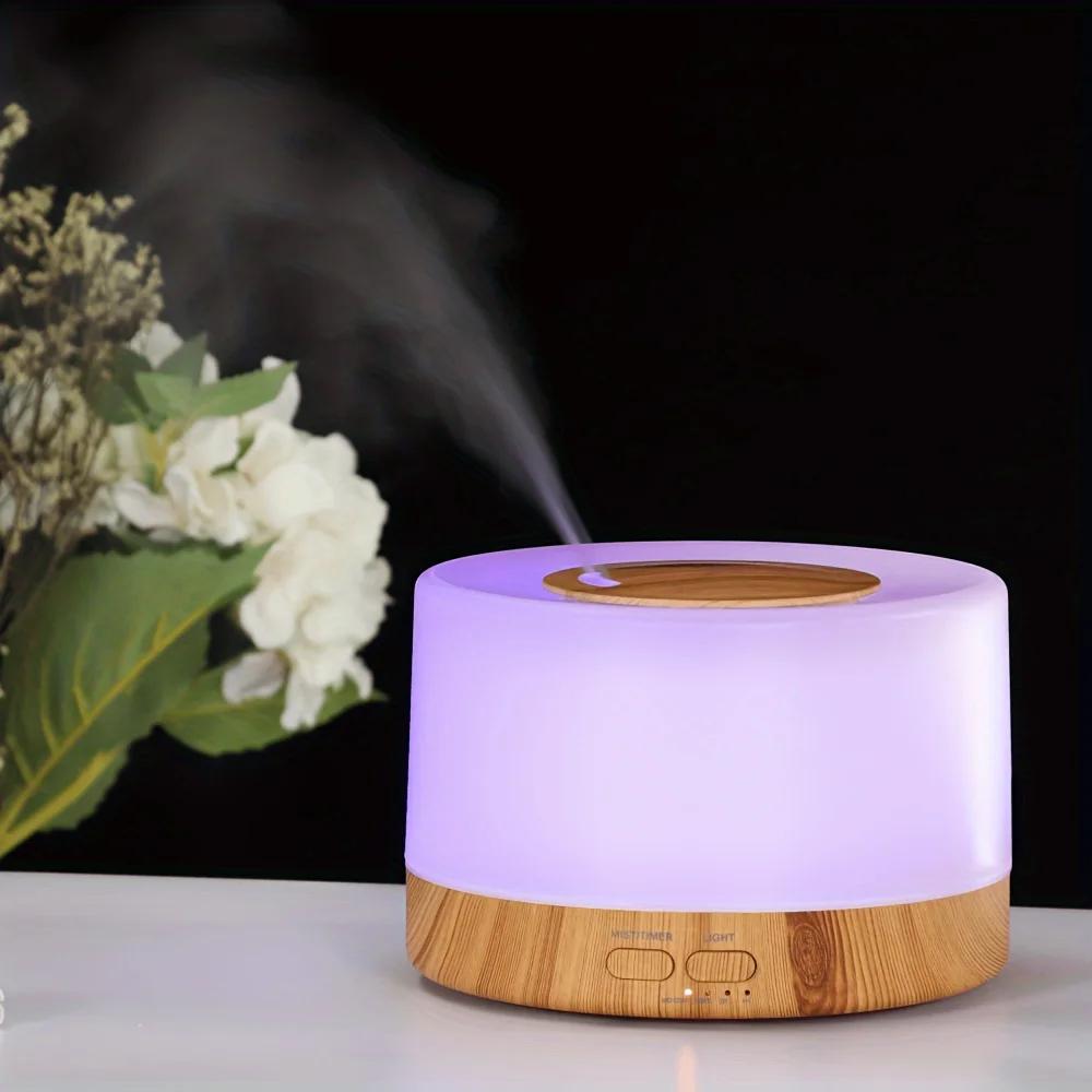 16.91oz Ultrasonic Aromatherapy Machine - Air Humidifier & Essential Oil Diffuser with 7 LED Color Lights, Cool Mist Aroma Diffu