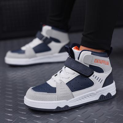 School Children's Shoes Boys and Girls Board Shoes New Running Shoes Medium Big Boys Velcro Fashion Casual Shoes