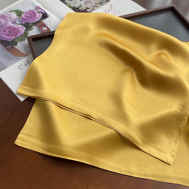

Solid Color Small Square Scarf for Women, Simple Korean Style, Versatile for Spring and Summer, Suitable for Professionals, Bank Employees 70*70cm жёлтый