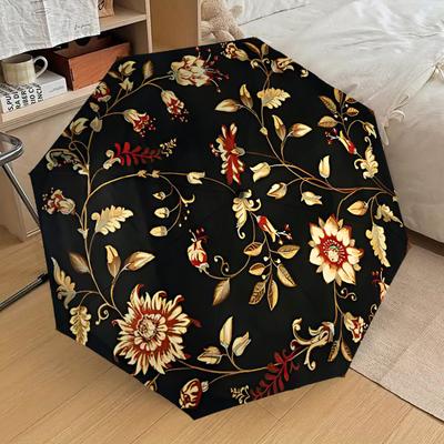 1PC Floral Pattern Umbrella-8-Rib Reinforced, Automatic Open, Lightweight & Durable, Cute Fashion Accessory for Outdoor, Beach, or Casual Use, Beach U