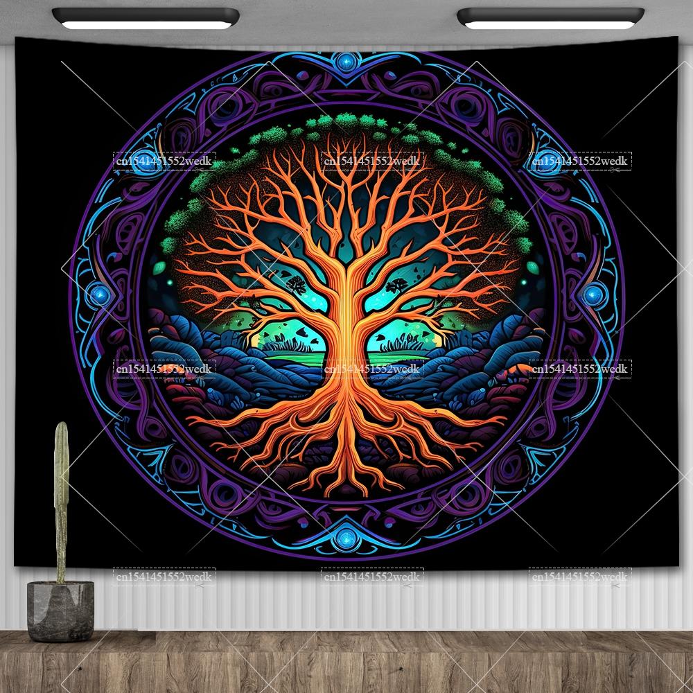 Celtic Tree of Life Tapestry Wall Hanging Room Decor Aesthetic Yoga Mats Landscape Tapestrys Wall Art Decorative Altar Cloths