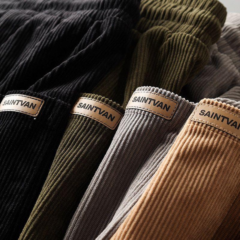 American Style Autumn and Winter Cut-off Label Men's Sports Corduroy Pants