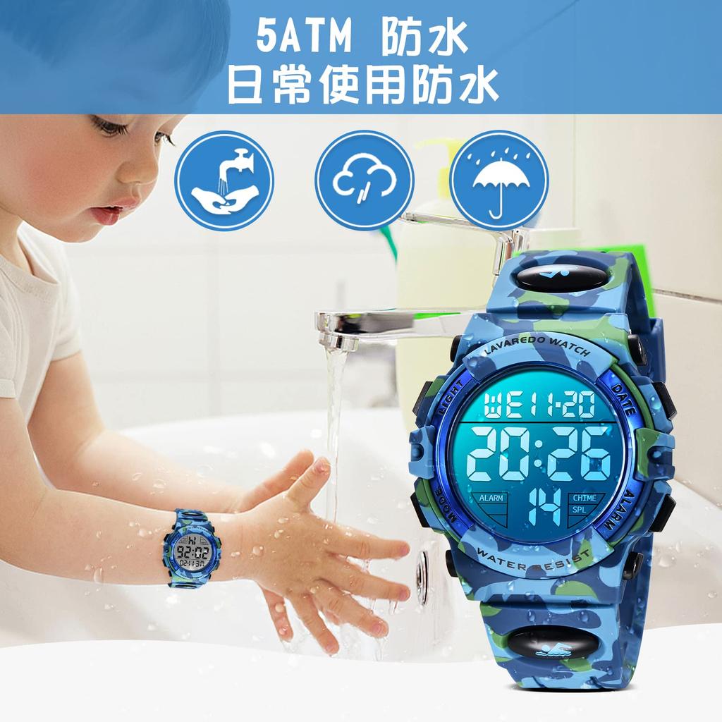 2022 Newly Improved Kids' Watch for Boys, Digital Watch, Sports Watch, Outdoor, Multifunctional, 50m Water Resistant, Date and Day Display, Alert, Dua