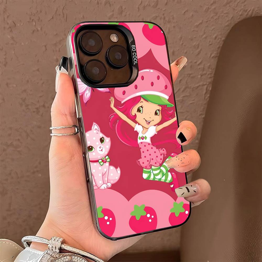 Strawberry Sh-SHortcakeS phone case for iPhone 17 17Air 16 15 14 13 12 11 Pro Max Plus Colorful Silver