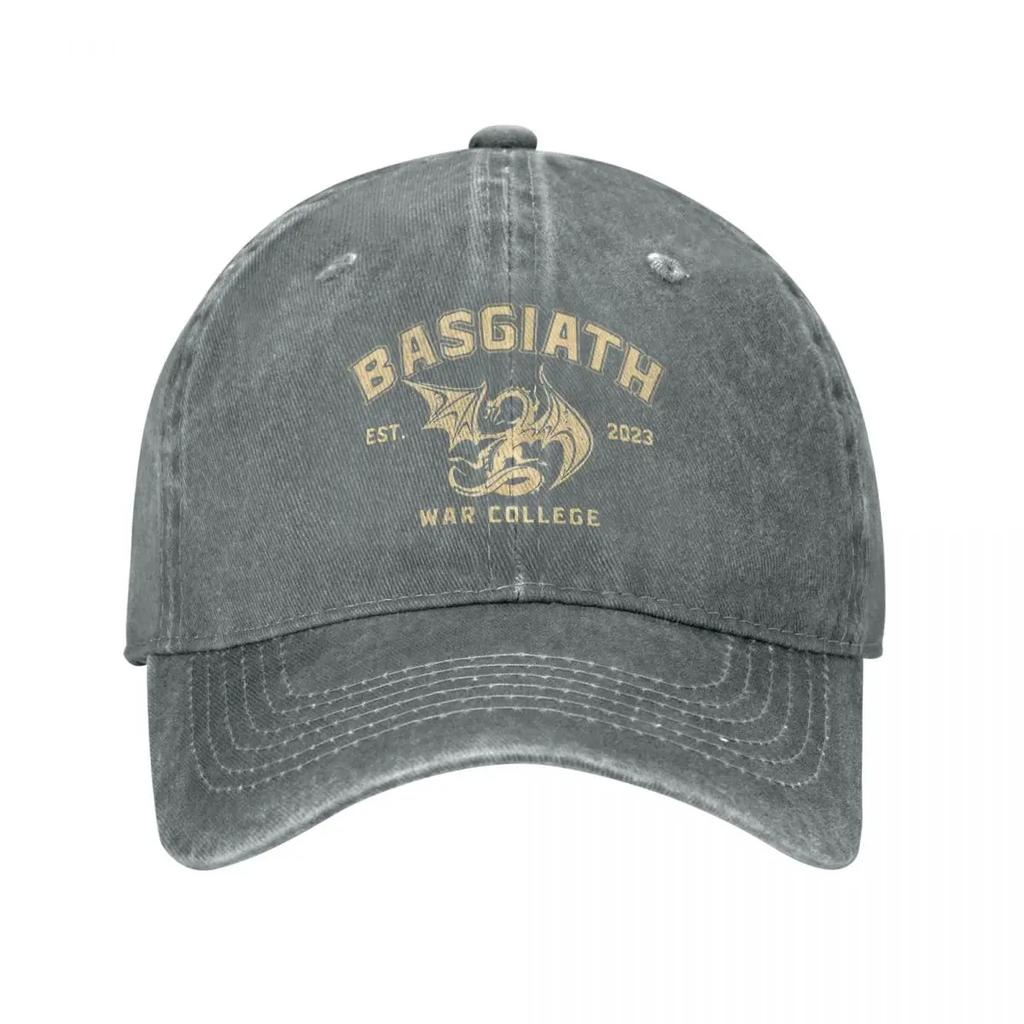 Vintage Basgiath War College Baseball Cap Distressed Denim Washed Sun Cap Fourth Wing Outdoor Workouts Gift Hats Cap
