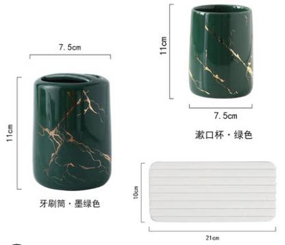 Toothpaste Toothbrush Holder Marbling Ceramics Bathroom Toothbrush Cup Multifunction Toothbrush Barrel Bathroom Supplies Rack