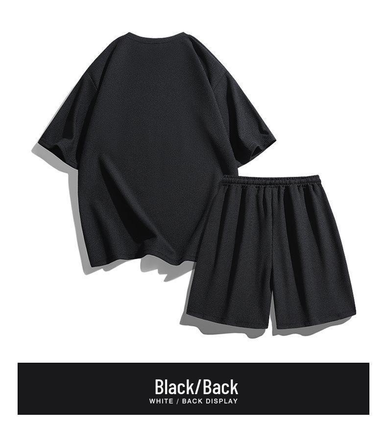 2026 Summer Printed Loose Two-Piece Short Sleeve and Shorts Set