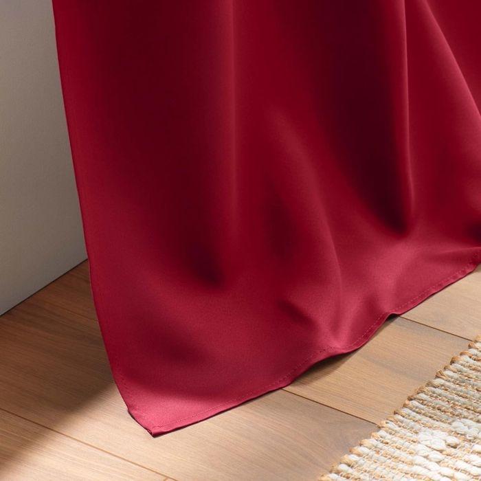 Rideaux occultants - Rouge - 135x240 cm - 100% polyester - 8 œillets - Lavable