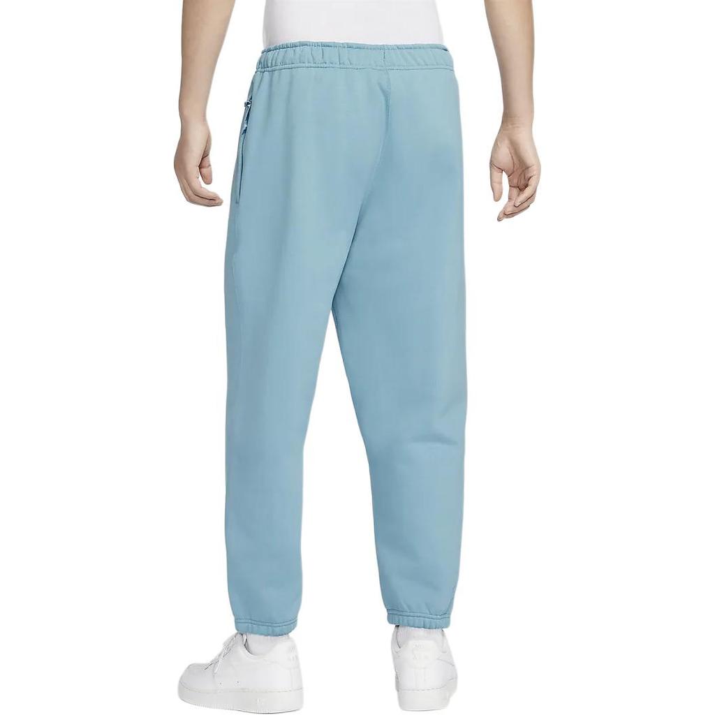 New Nike Solo Swoosh Knitted Sweatpants Men's Denim Blue Green/White DX1365-464