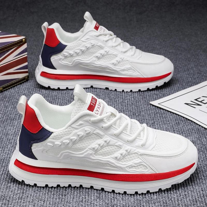 Men'S Breathable Mesh Shoes Summer Out Casual Running Shoes Soft Bottom Comfort Light Fashion Shoes Thick Sole Sneakers