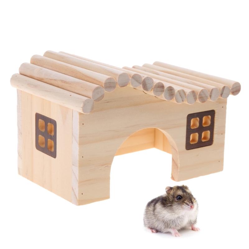 Trendy Wooden Hamster Nest Sleeping House Home Luxury Cage Pet DIY Hideout Hut Toy Small Animal Supplies Hamster Cage