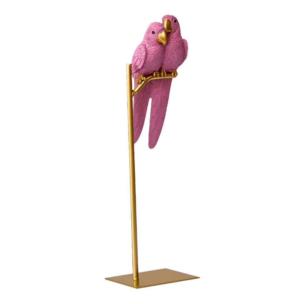 Couple Parrot Desktop Decor Premium Resin Ornament for Home Office Desk Shelf Photography Prop Gift Unique Exquisite Tabletop