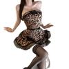 Sex Underwear Women's Abstinence Pajamas Pure Lust Leopard Print Maid Uniform Suit Qqny Temptation Tube Top