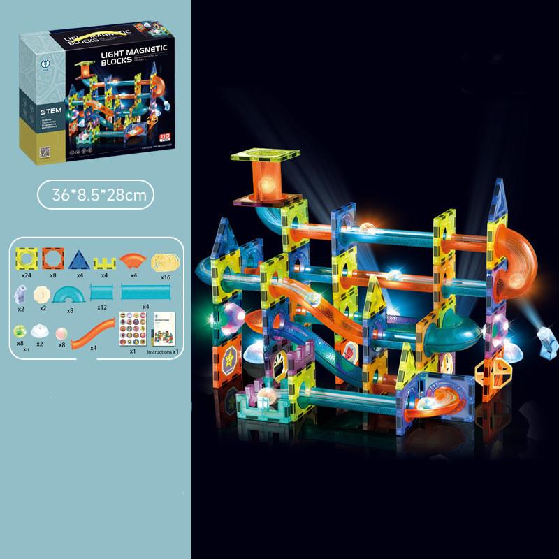 Building Magnetic Blocks Toy For Children With Scene Track Scene Design Supplies