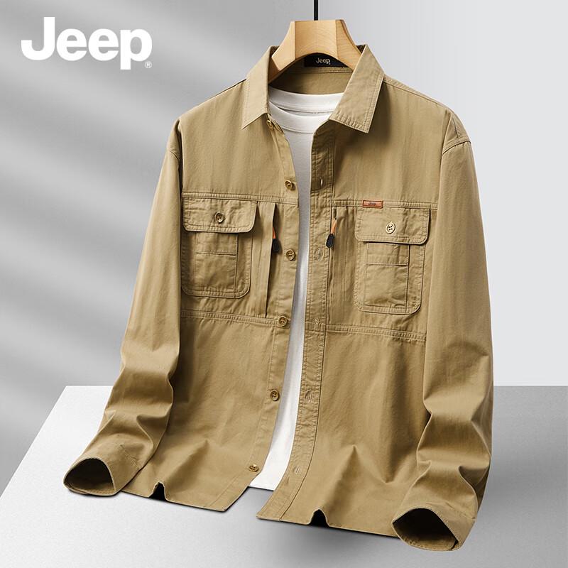 JEEP Men s Cotton Long Sleeve Casual Shirt 2XL