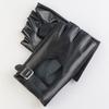 Short Style PU Leather Gloves Square Buckle Half Finger Gloves Driving Gloves Workout Fitness
