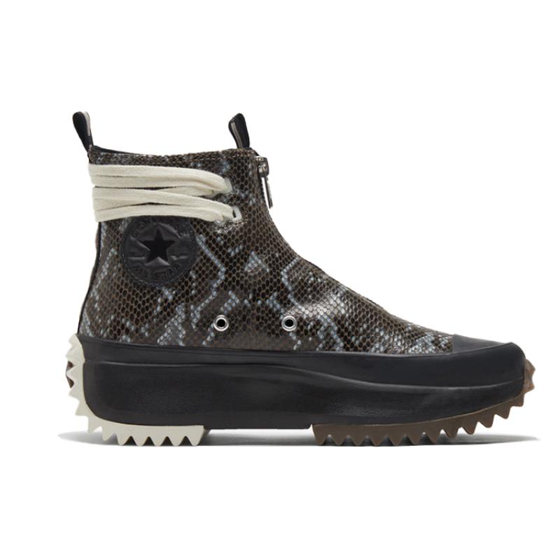 Converse Run Star Hike Zip Comfortable and Casual High-Top Canvas Shoes Unisex Snake Print Black