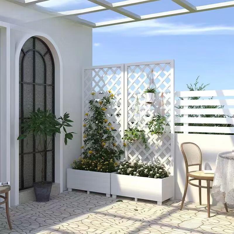 High-End Outdoor Anti-Corrosion Wood Trellis Planter