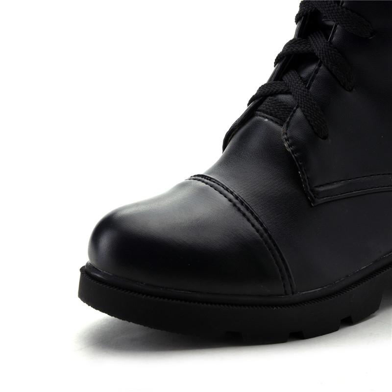 Women's Low-heeled Medium Boots Autumn and Winter New Solid Color Large-size Thick-heeled Roman Casual Boots