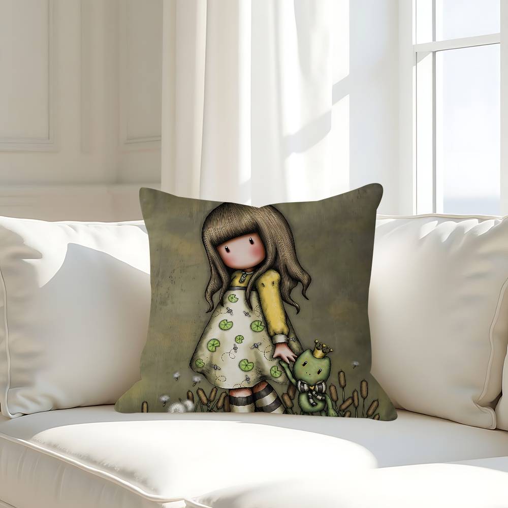Cute G-Gorjusses S-Santoro Decorative Room Aesthetics Pillow Case Home Decor Bedroom Sofa Bed Couch Pillow Cover 45x45
