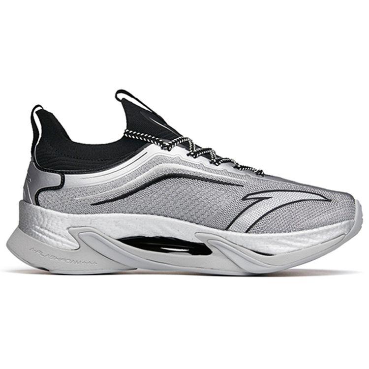 Anta Running Series Not Just Step Pro Shock Absorption Lightweight Durable Non-Slip Low-Top Running Shoes Men Running Shoes Silver Black 112145596-4