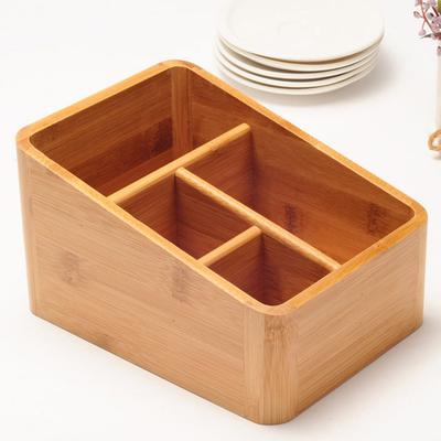 Bamboo Desk Organizer Holder Storage Box Makeup Ganizers Beauty Tools Case Brush Container Storage Solution