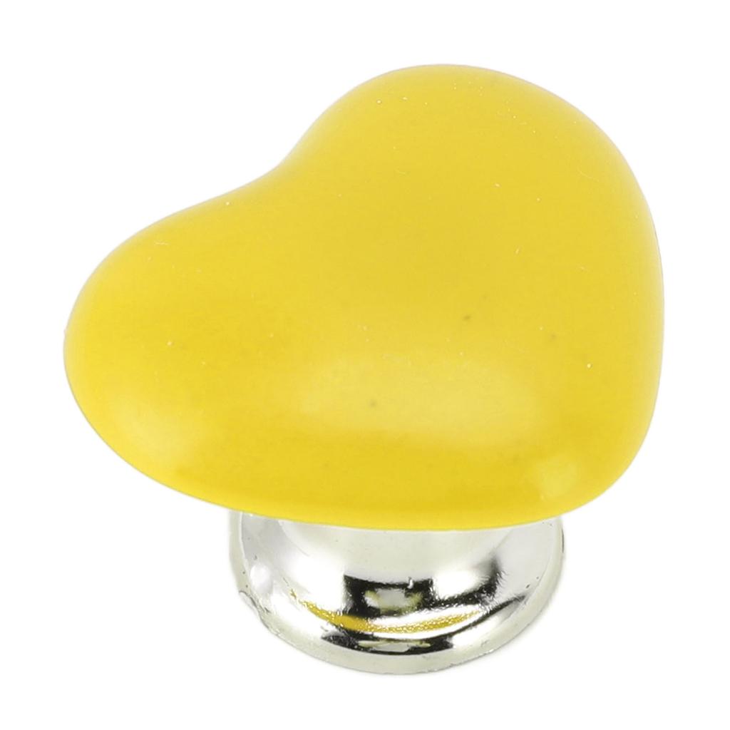 Heart Shaped Toilet Tank Button Plastic Nail Friendly Toilet Push Button Press Tool Yellow