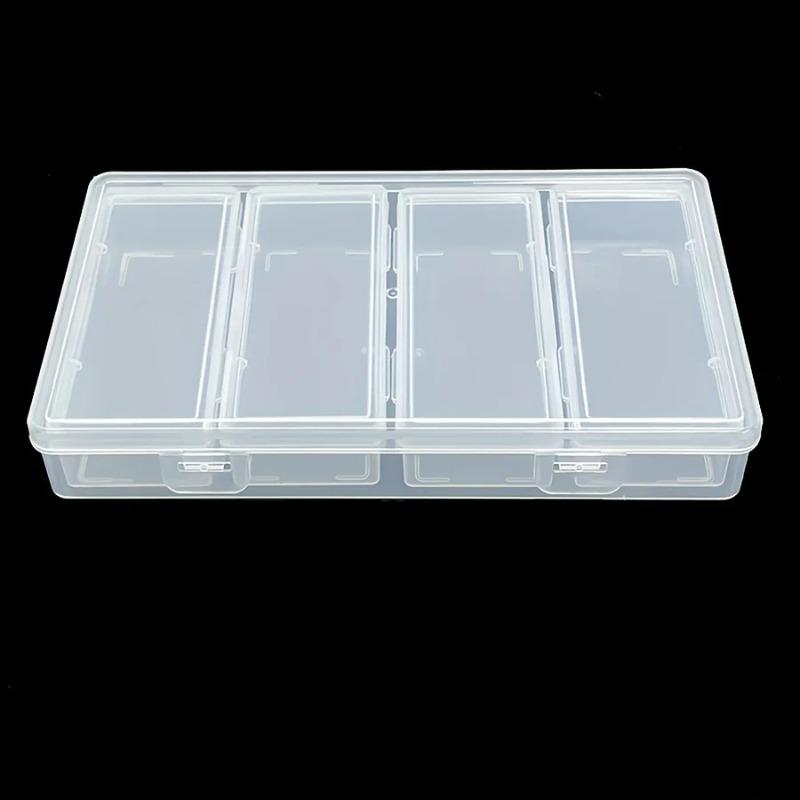 4 Grid Clear Storage Box with Individual Compartments Detachable Plastic Case for Small Items Jewelry Beads Crafts Hardware
