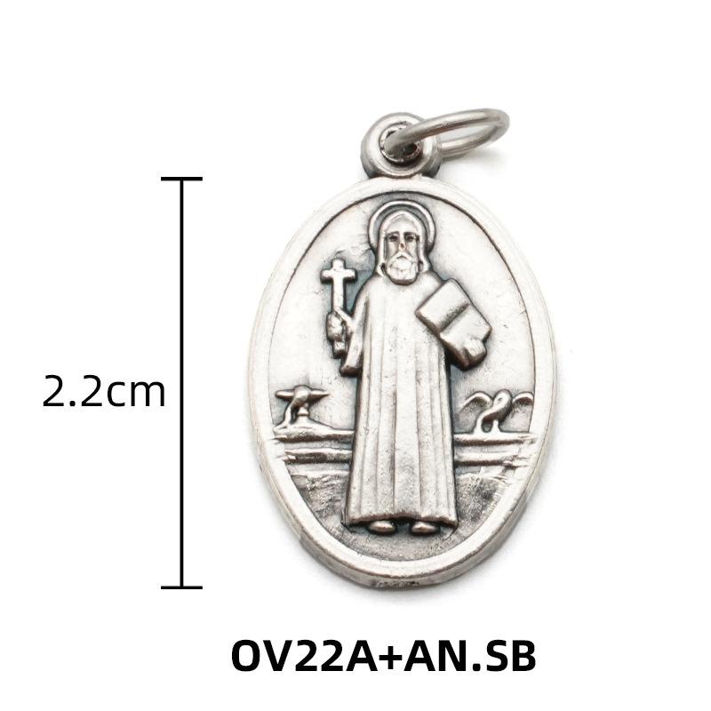 Reversible Metal Charms Necklace Bracelet DIY Accessories Philomena Our Lady Benedict Religious Figures Charms Catholic Figures