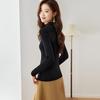 Women's Semi-High Collar Slim-Fit Wool Knit Sweater