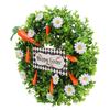 Easter Wreath Decoration Artificial Spring Wreath with White Daisy Carrots Green Leaves for Home Wall Farmhouse Holiday