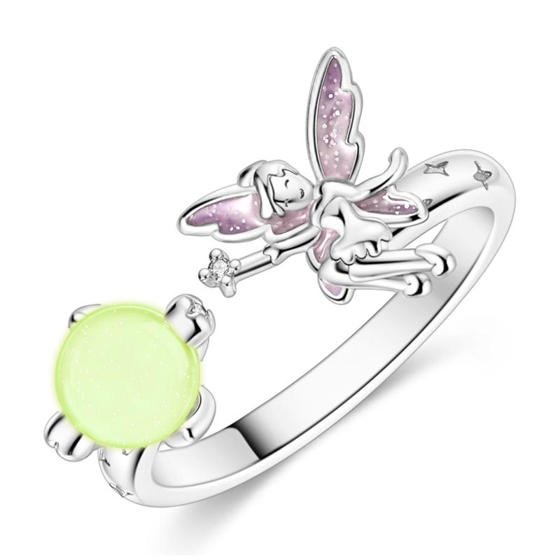 Adjustable Ring 925 Silver Fire Dragon Blossom Flower Clover Open Rings For Women Wedding Jewelry Gift