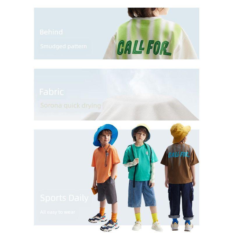 Moisture-Absorbing and Quick-Drying Mqd Children's Clothing Children's Loose Short-Sleeved T-Shirt Summer New Style Boys' Printed Top T-Shirt