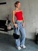 Cross-border Influencer Ice Silk Spaghetti Strap Camisole: Solid Color Slimming Bandeau Vest