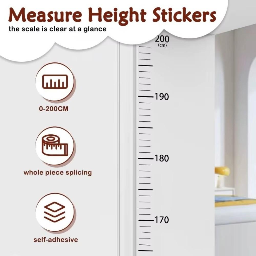 Waterproof Height Measurement Sticker Self-Adhesive Removable Height Measuring Wall Stickers Transparent Height Sticker Children