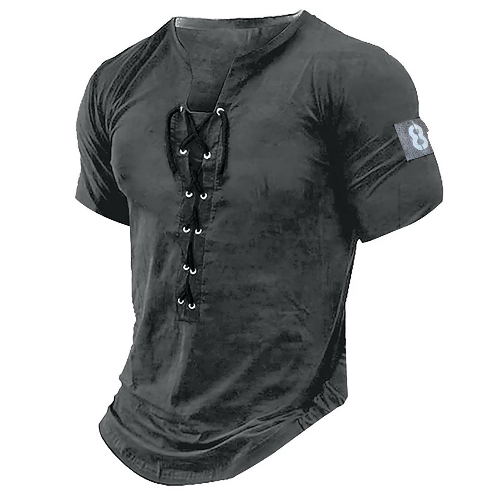 

Мужская модная футболка с коротким рукавом и вышивкой с коротким рукавом и принтом на весну и лето S