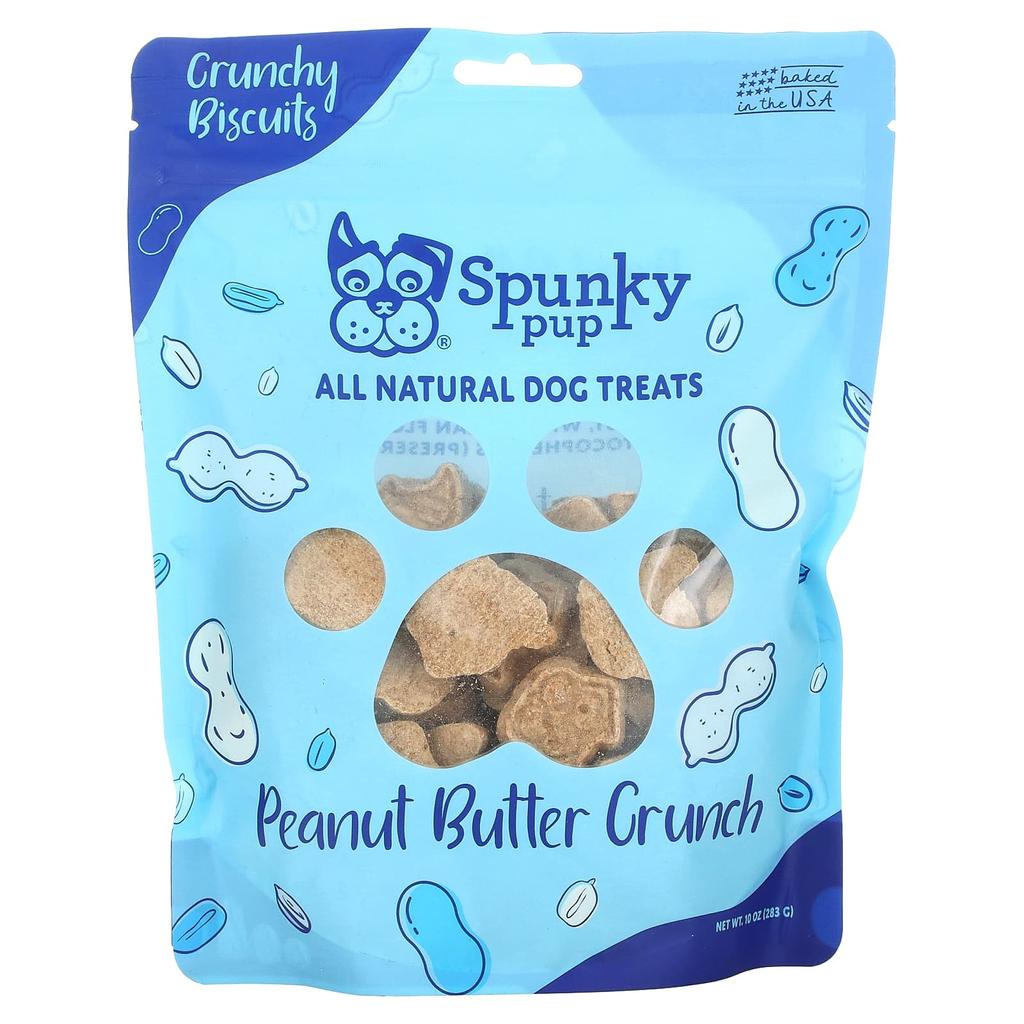 100% Natural Dog Treats, Crunchy Biscuits, Peanut Butter Crunch, 283G(10Oz)