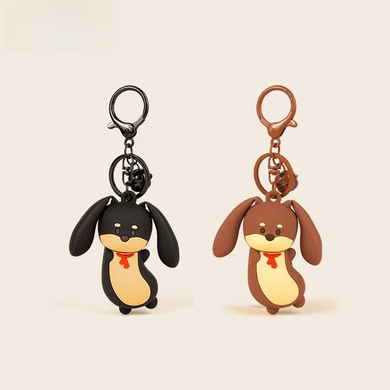 Dog Jinnew Sausage With Movable Spring Ear Resin Cartoon Keychain Pendant