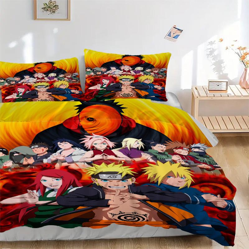 Naruto Team Adventure Print 3Pcs Bedding Setduvet Cover With 2 Bedropillowcase Home Birthday Gift