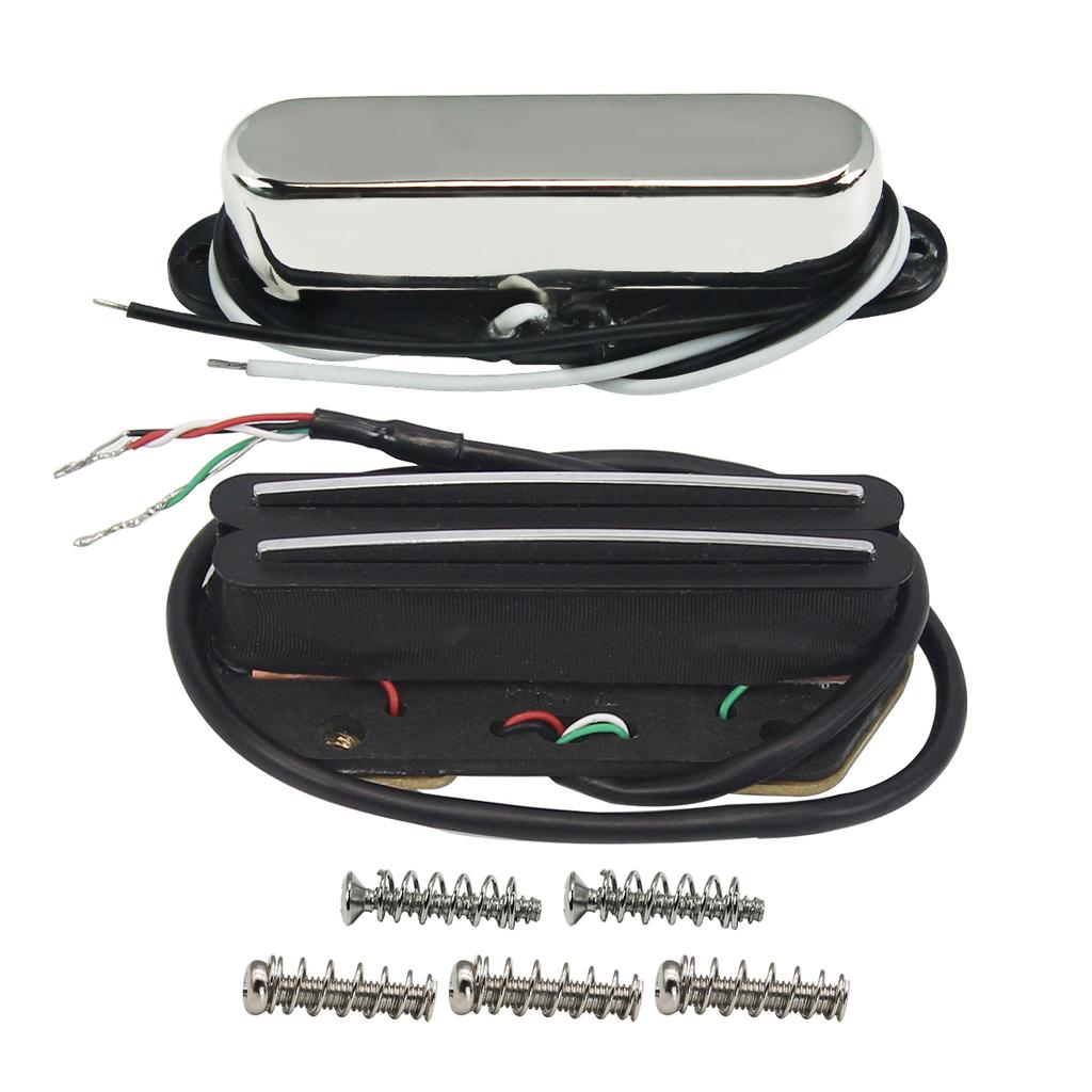 FLEOR Set of Alnico V TL Pickups Neck +Hot Dual Rails Humbucker Bridge Pickup fit for TL Guitar