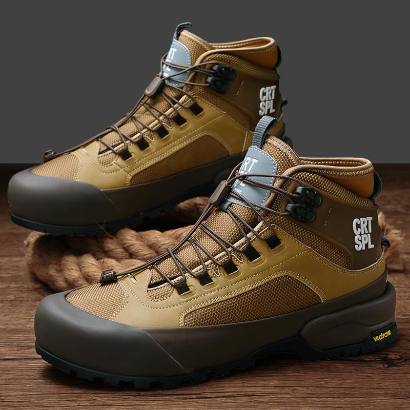 Fashion Autumn Winter Mens Basic Boots Fashion High Top Shoes Outdoor Leather Botas Leisure Walk Male Ankle Boots Comfy Motorcycle Boots