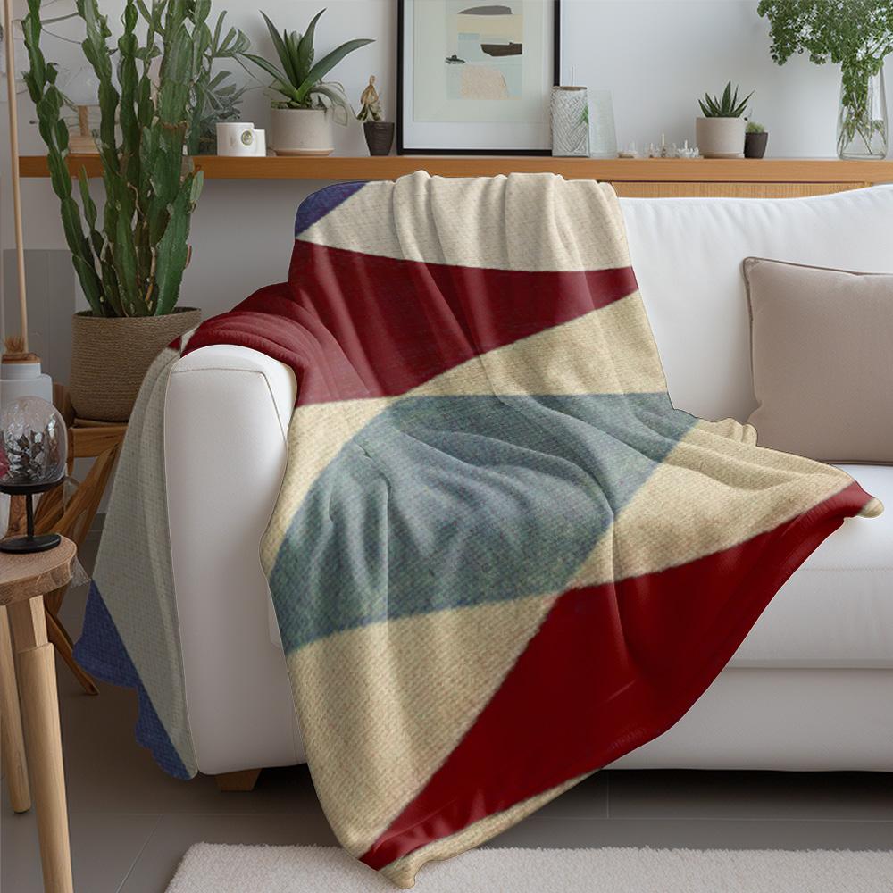 Geometric Patchwork Throw Blanket Sofa Bed Cover for Living Room Bedroom Decorative Soft Fleece Blanket